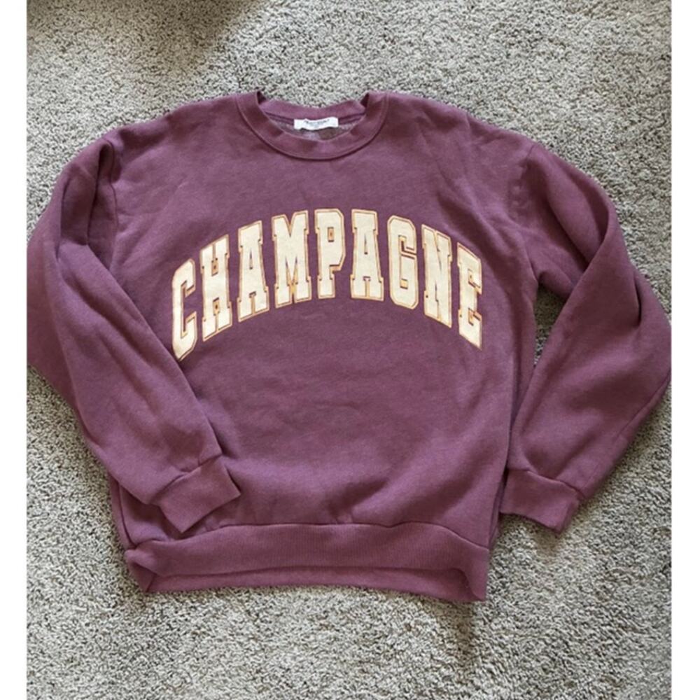 Project Social T LA Crewneck Sweatshirt Size Small Champagne Graphic Front
